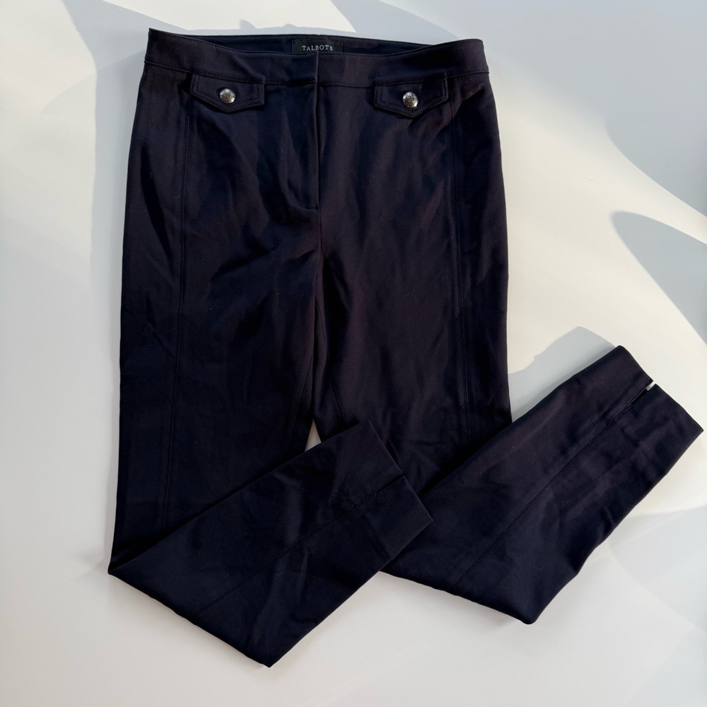 NWT~Talbots~Ankle Pants~Women’s 4~Navy Blue~Stretch~Slim Fit~26.5” Inseam